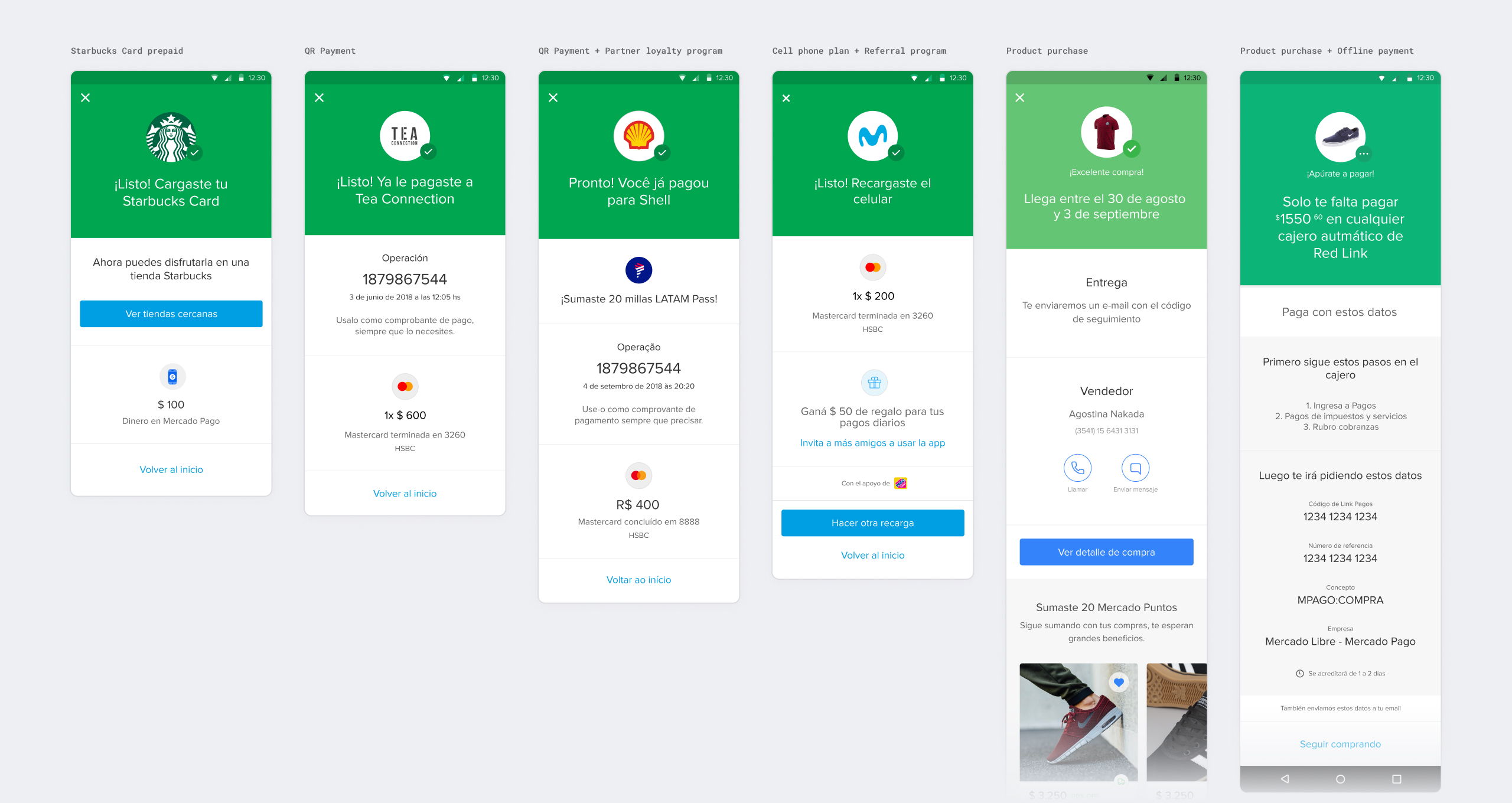 The design of the congrats screens in Mercado Libre and Mercado Pago when we started the project. The design of the congrats screens in Mercado Libre and Mercado Pago when we started the project.